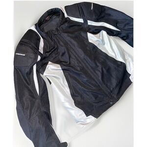 First Gear Motorcycle Jacket Men's XLT Silver Padded Hypertex MESH-TEX